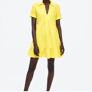 Zara Dress - Yellow mini dress, collared neck